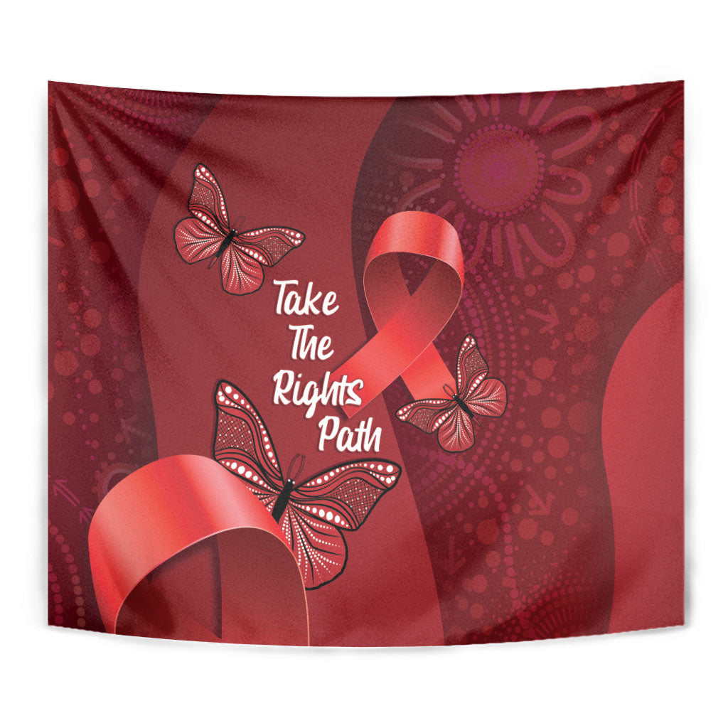 Australia AIDS Support Tapestry Take The Rights Path Aboriginal Art