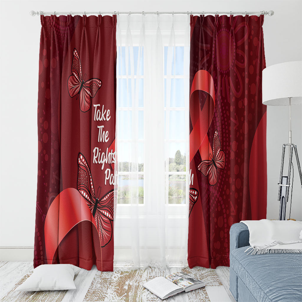 Australia AIDS Support Window Curtain Take The Rights Path Aboriginal Art