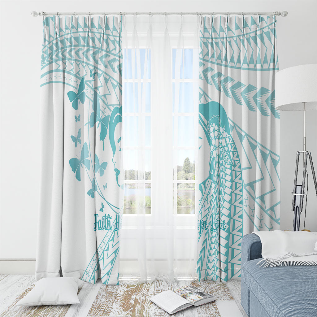 Polynesia Cervical Cancer Support Window Curtain Polynesian Women Faith Hope Love