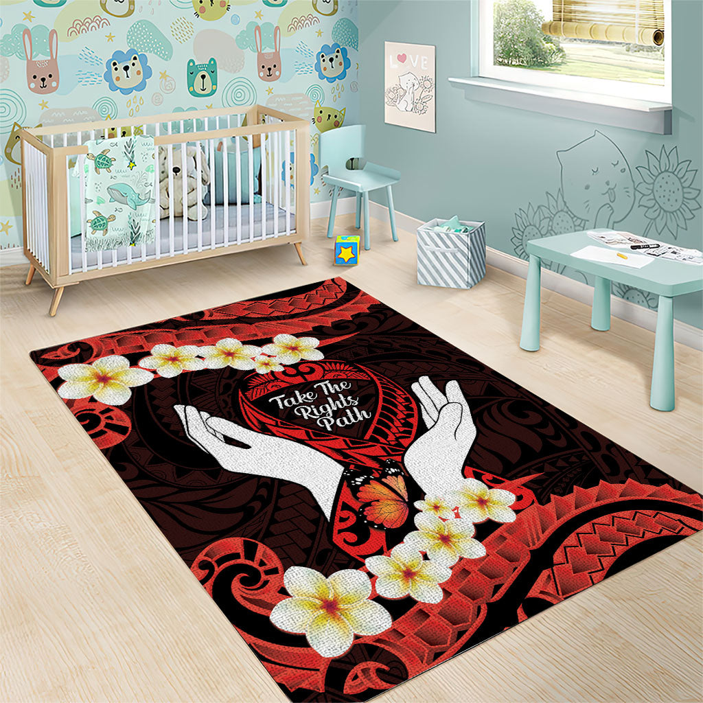 Polynesia AIDS Support Area Rug Take The Rights Path Polynesian Pattern