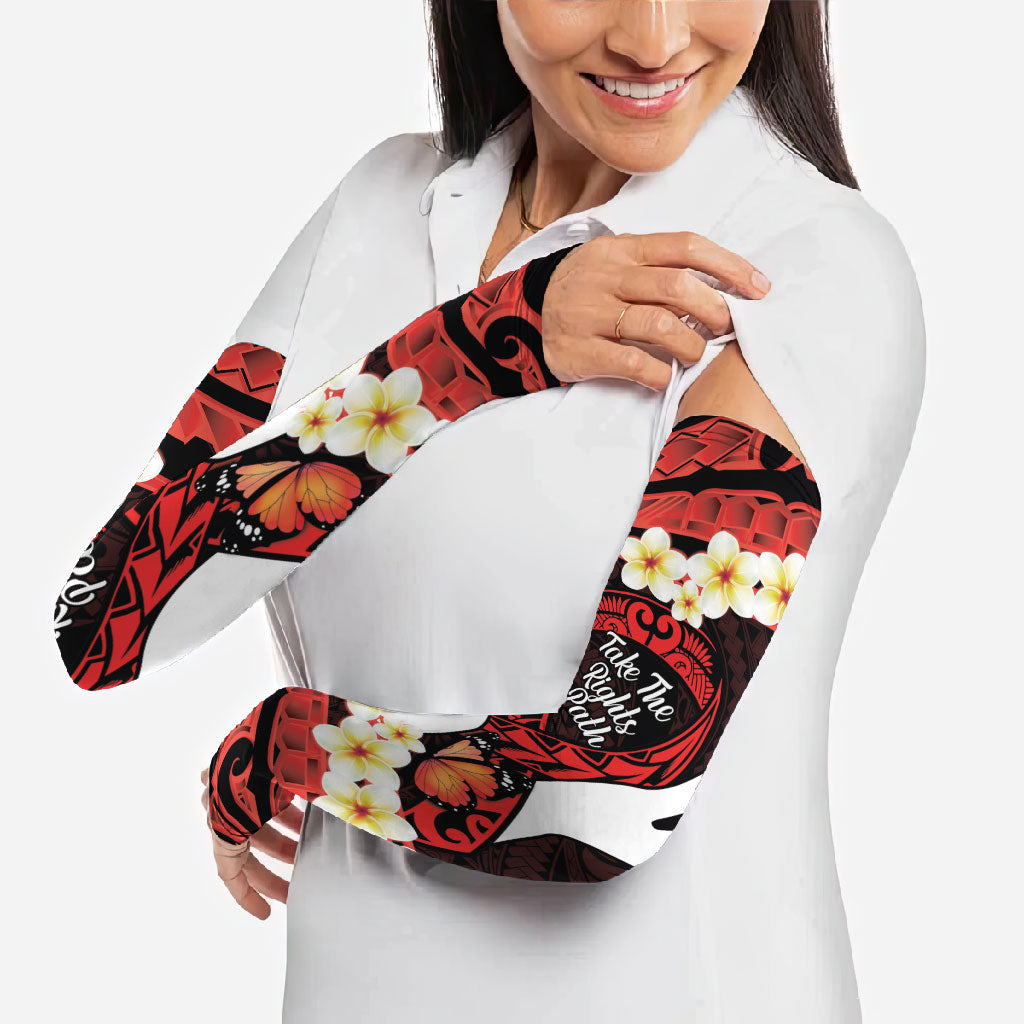Polynesia AIDS Support Arm Sleeves Take The Rights Path Polynesian Pattern