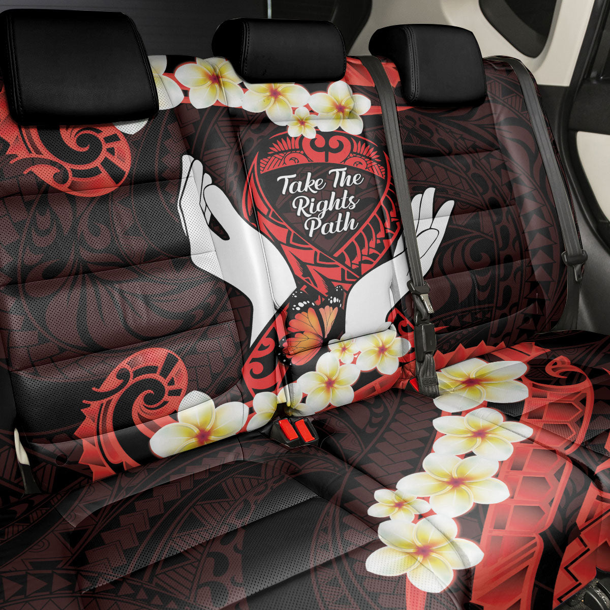 Polynesia AIDS Support Back Car Seat Cover Take The Rights Path Polynesian Pattern
