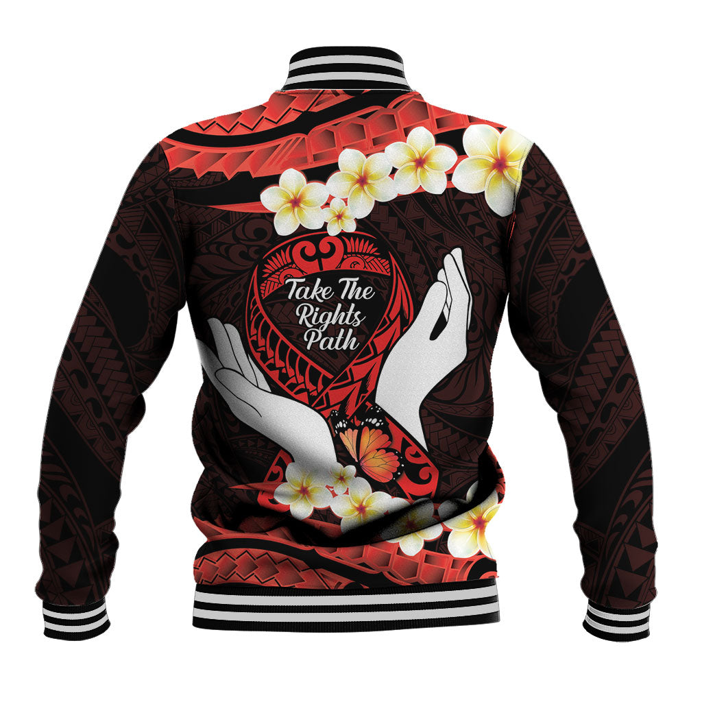 Polynesia AIDS Support Baseball Jacket Take The Rights Path Polynesian Pattern