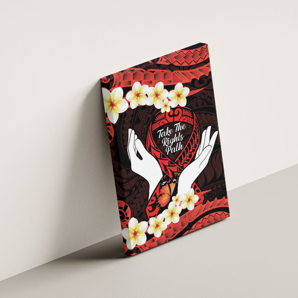 Polynesia AIDS Support Canvas Wall Art Take The Rights Path Polynesian Pattern