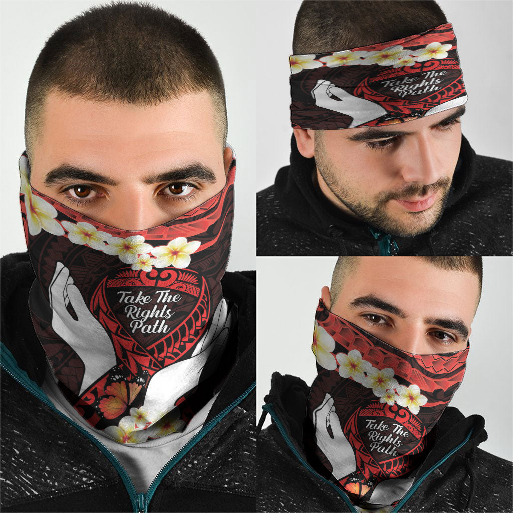 Polynesia AIDS Support Neck Gaiter Take The Rights Path Polynesian Pattern