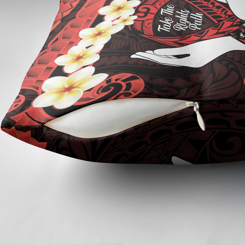 Polynesia AIDS Support Pillow Cover Take The Rights Path Polynesian Pattern