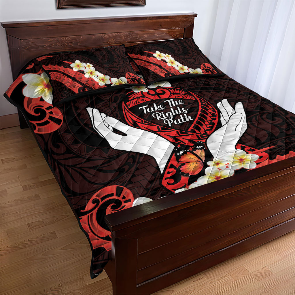 Polynesia AIDS Support Quilt Bed Set Take The Rights Path Polynesian Pattern