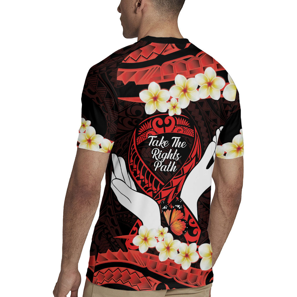 Polynesia AIDS Support Rugby Jersey Take The Rights Path Polynesian Pattern