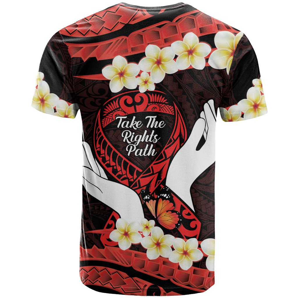 Polynesia AIDS Support T Shirt Take The Rights Path Polynesian Pattern