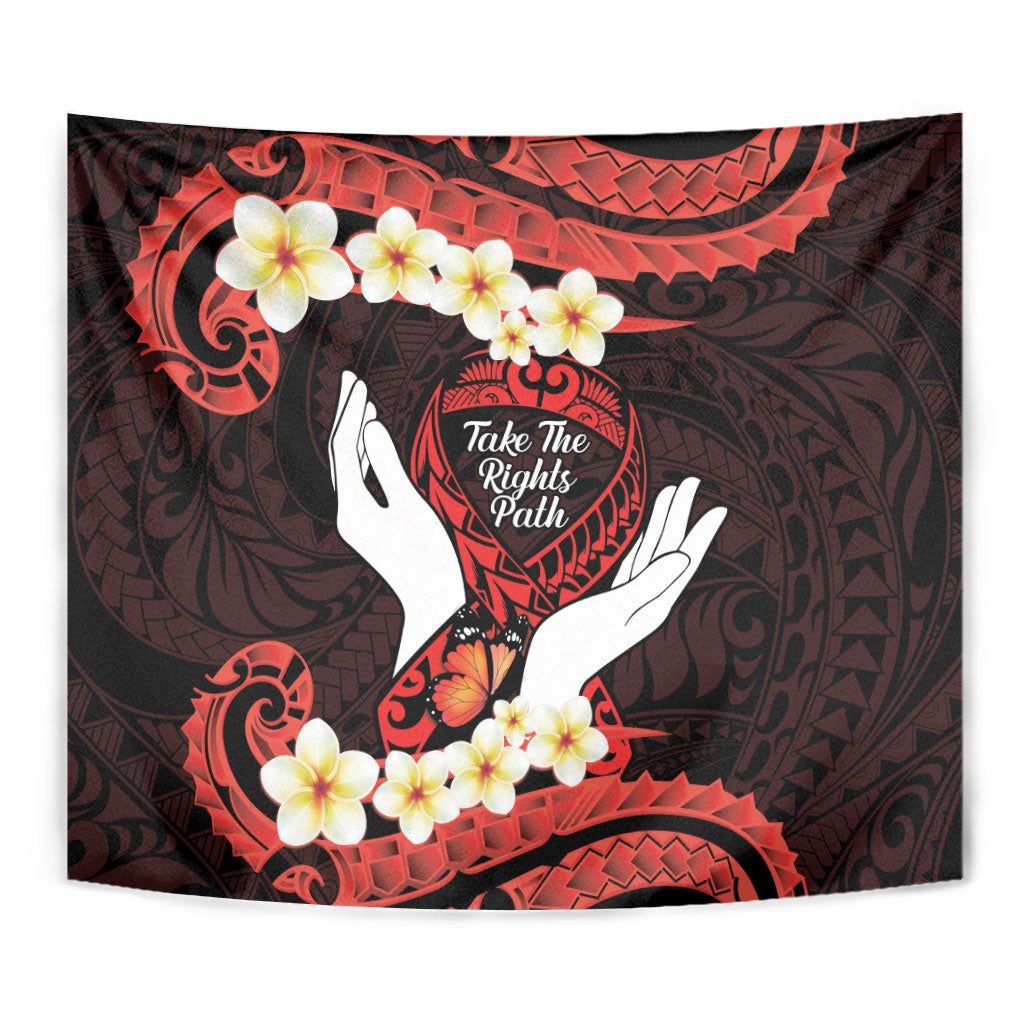 Polynesia AIDS Support Tapestry Take The Rights Path Polynesian Pattern