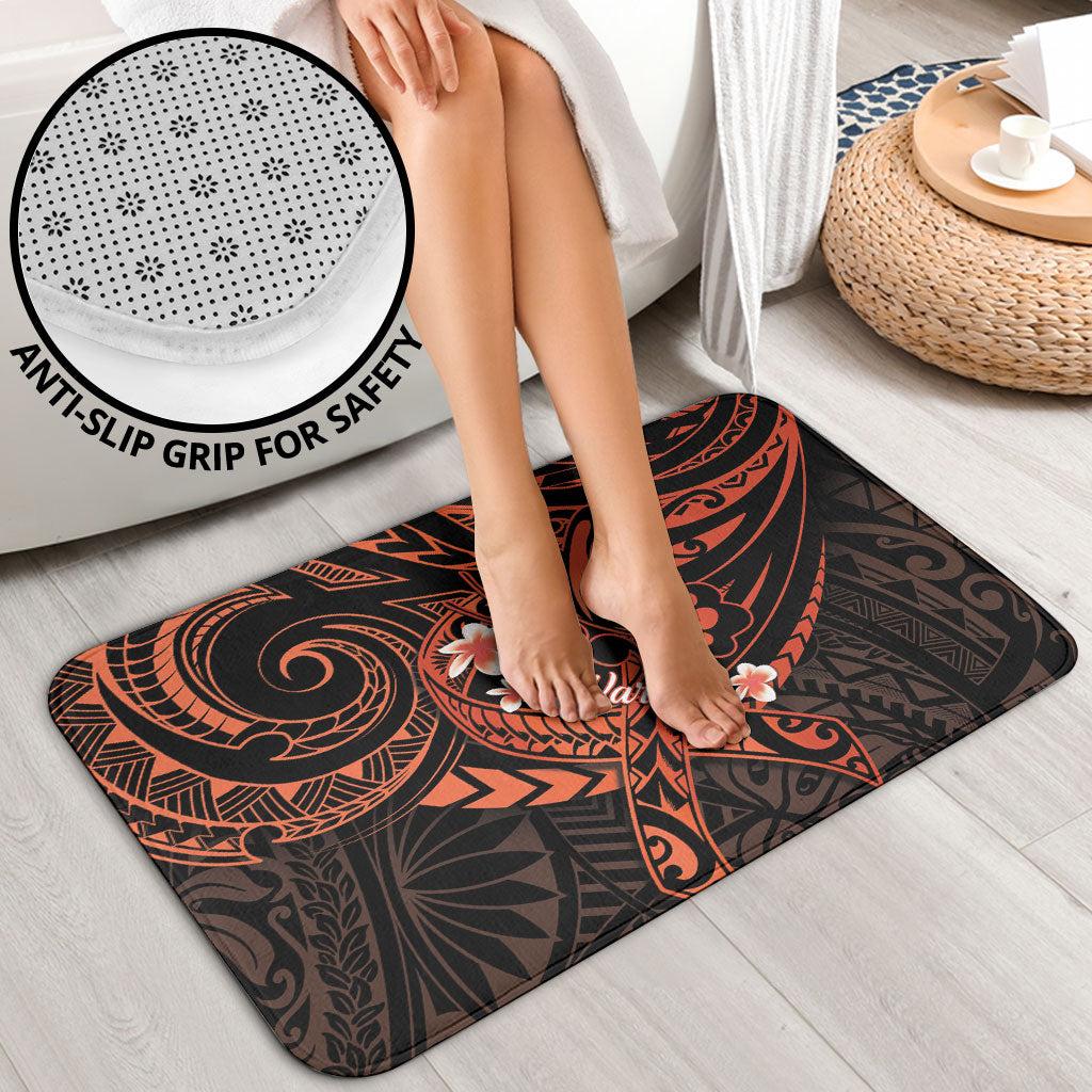 Polynesia Leukemia Warrior Bathroom Set Butterfly Polynesian Orange Ribbon