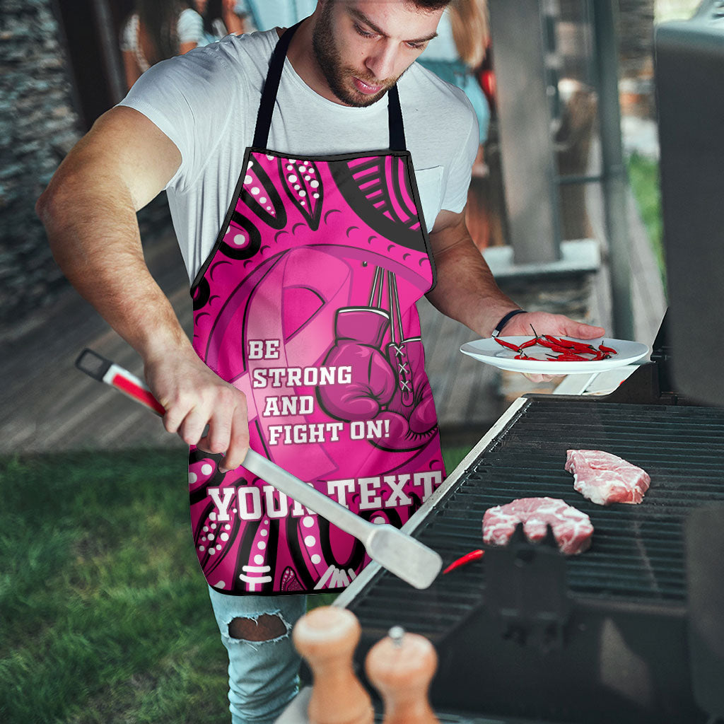 Personalised Australia Breast Cancer Apron Pink Boxing Ribbon Be Strong And Fight On