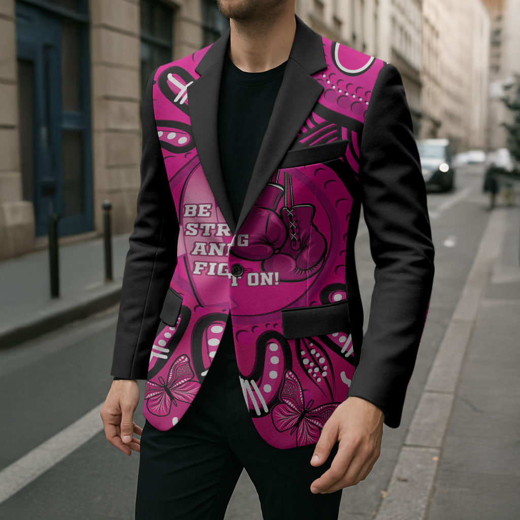 Personalised Australia Breast Cancer Blazer Pink Boxing Ribbon Be Strong And Fight On