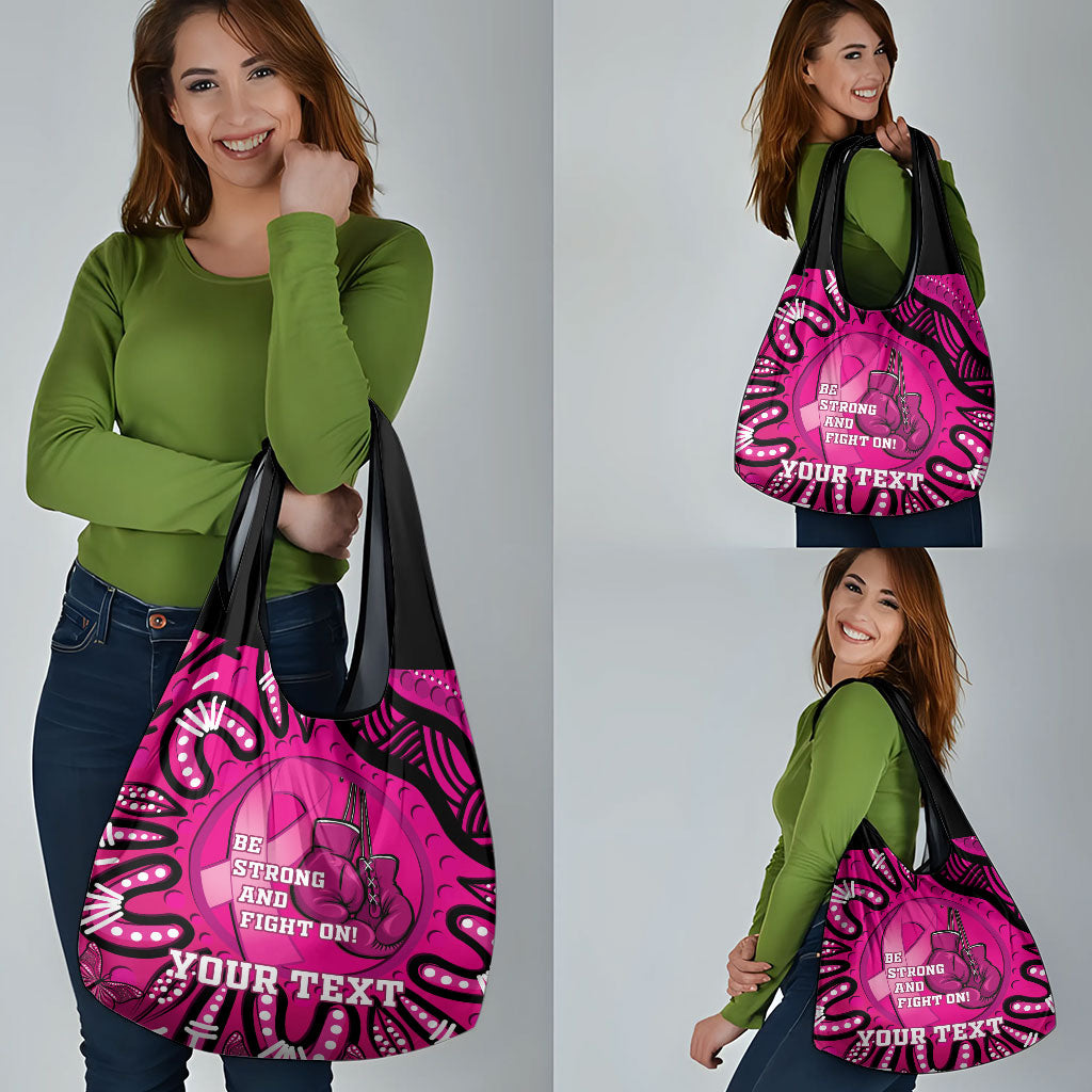 Personalised Australia Breast Cancer Grocery Bag Pink Boxing Ribbon Be Strong And Fight On