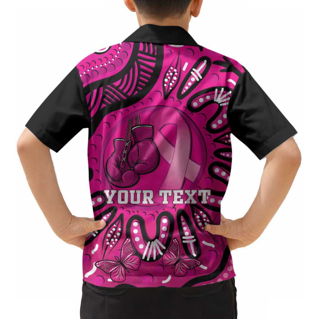 Personalised Australia Breast Cancer Kid Hawaiian Shirt Pink Boxing Ribbon Be Strong And Fight On