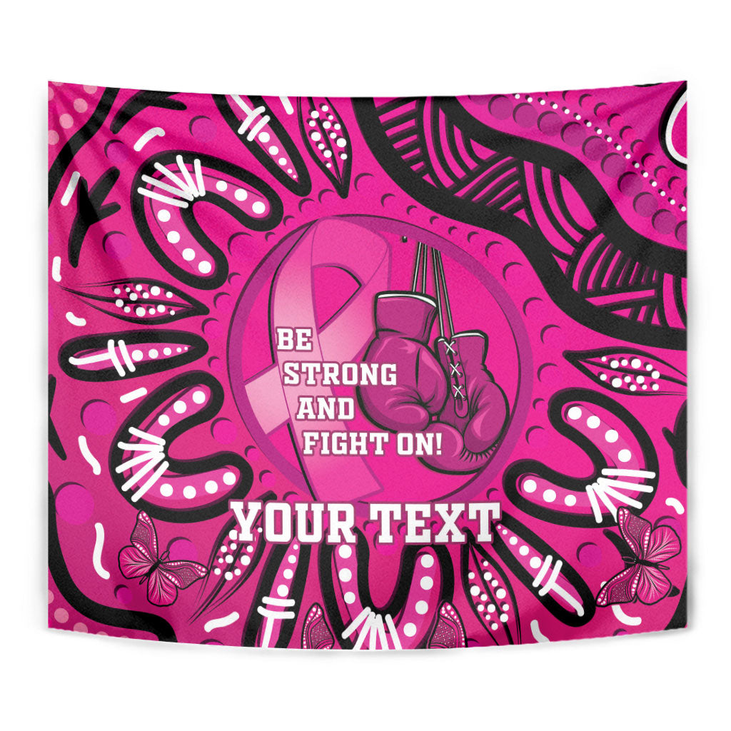 Personalised Australia Breast Cancer Tapestry Pink Boxing Ribbon Be Strong And Fight On