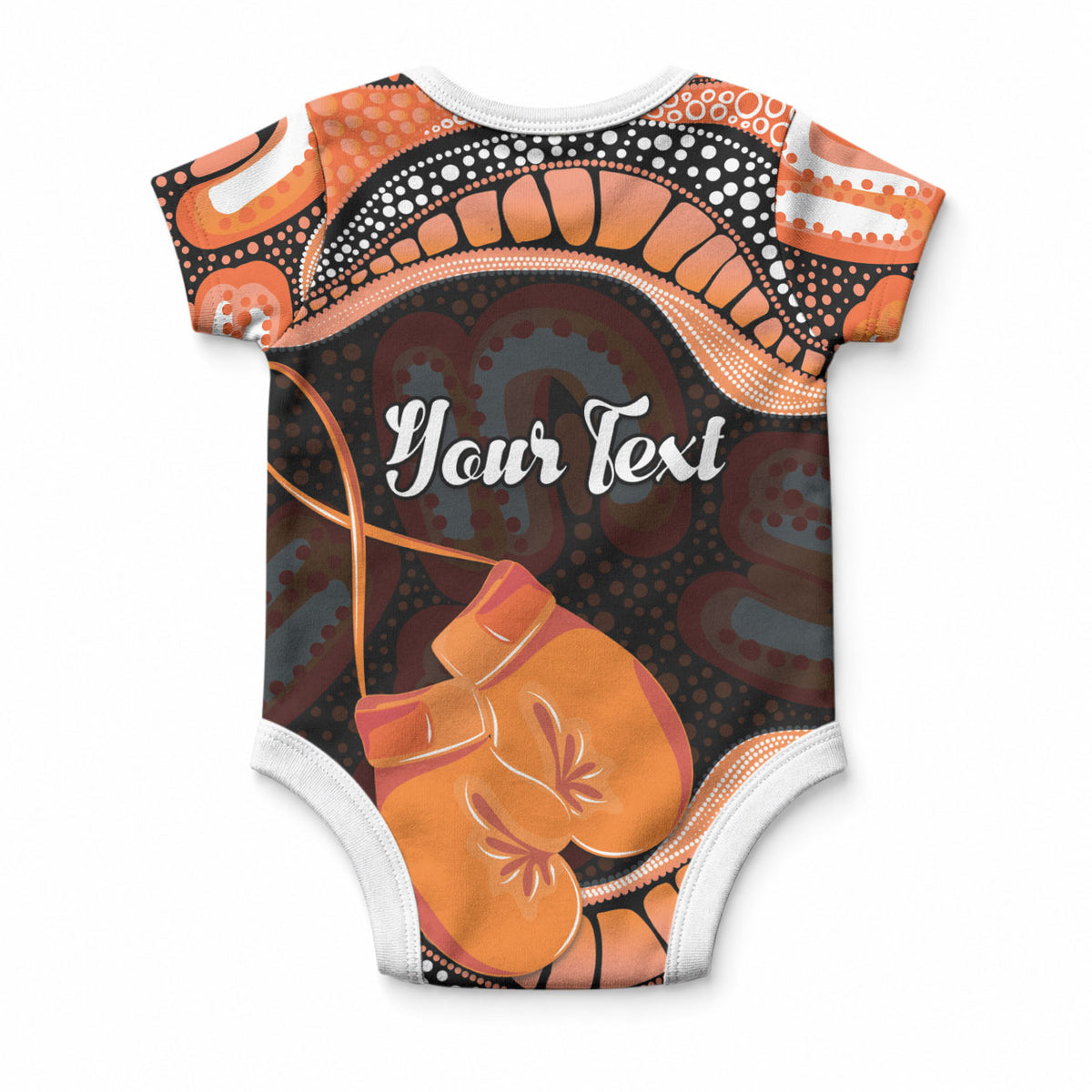 Personalised Australia Leukemia Support Baby Onesie Aussie Cockatoo Fight Boxing Gloves Aboriginal Art