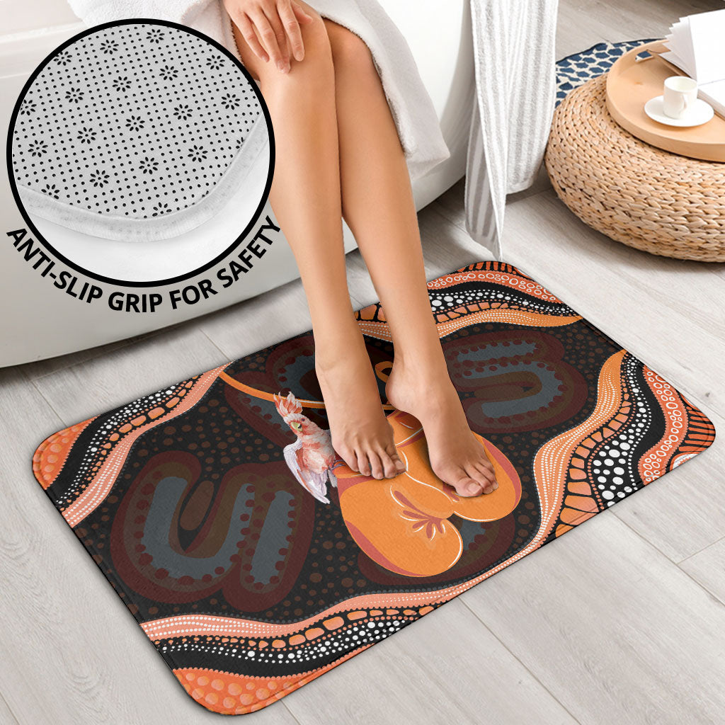 Australia Leukemia Support Bathroom Set Aussie Cockatoo Fight Boxing Gloves Aboriginal Art