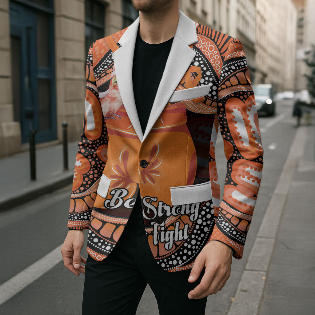 Personalised Australia Leukemia Support Blazer Aussie Cockatoo Fight Boxing Gloves Aboriginal Art