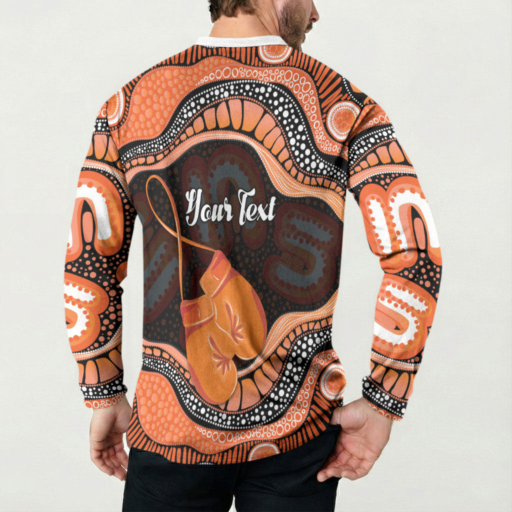 Personalised Australia Leukemia Support Button Sweatshirt Aussie Cockatoo Fight Boxing Gloves Aboriginal Art