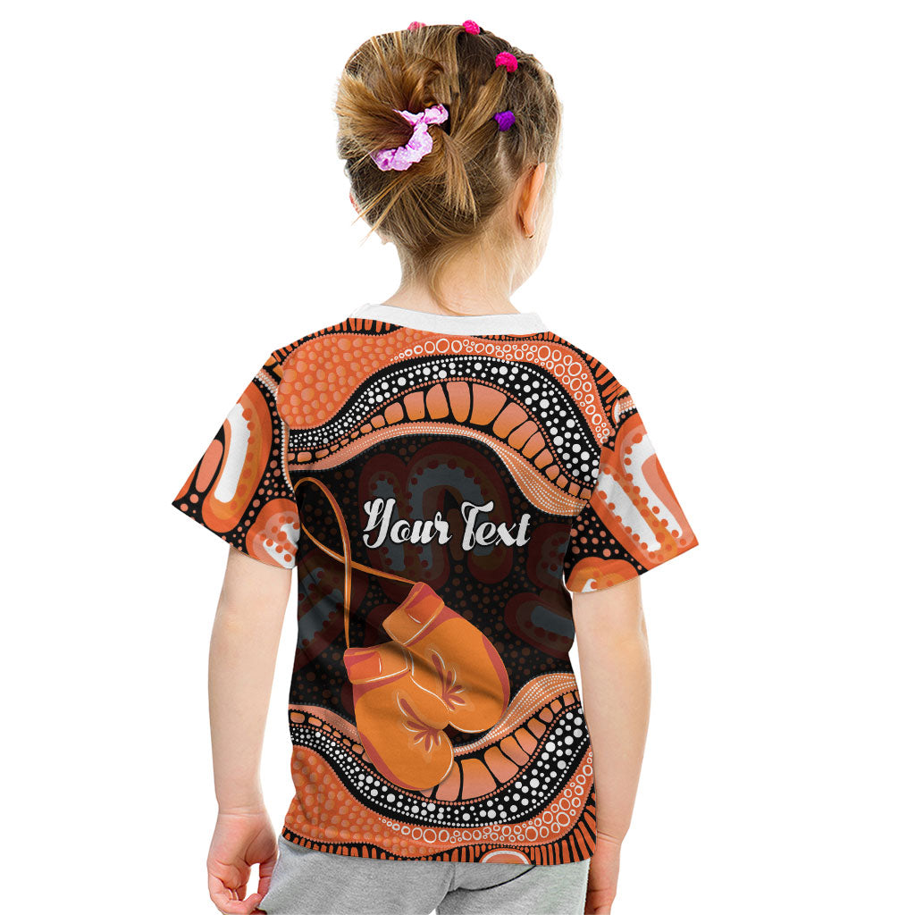 Personalised Australia Leukemia Support Kid T Shirt Aussie Cockatoo Fight Boxing Gloves Aboriginal Art