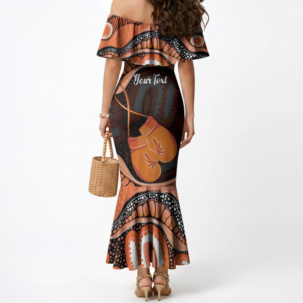 Personalised Australia Leukemia Support Mermaid Dress Aussie Cockatoo Fight Boxing Gloves Aboriginal Art