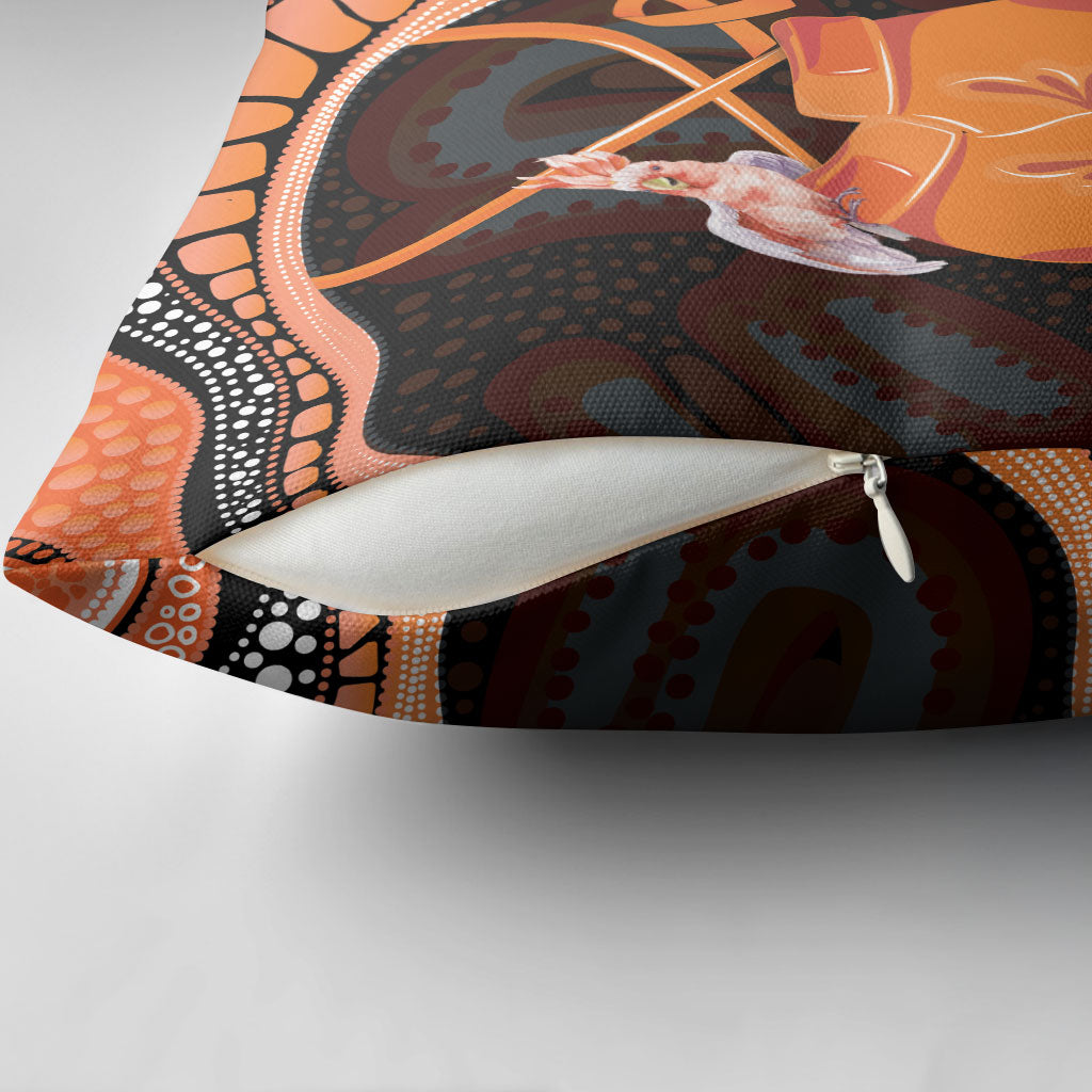 Australia Leukemia Support Pillow Cover Aussie Cockatoo Fight Boxing Gloves Aboriginal Art
