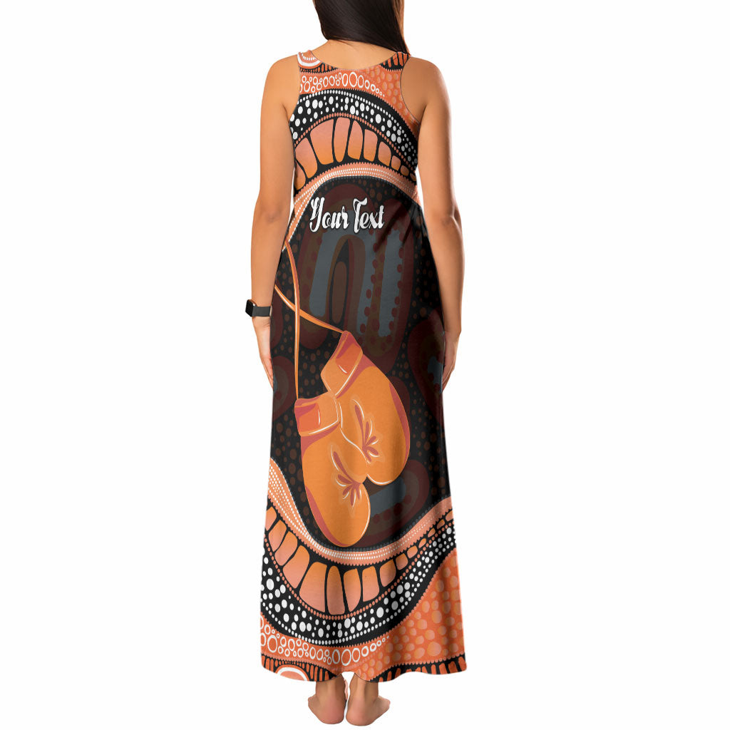 Personalised Australia Leukemia Support Tank Maxi Dress Aussie Cockatoo Fight Boxing Gloves Aboriginal Art