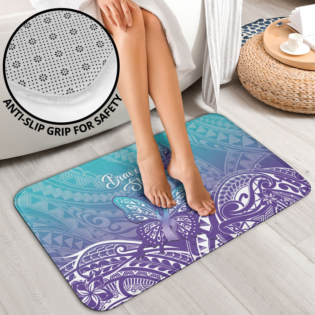 Polynesia Suicide Prevention Month Bathroom Set Butterfly Purple And Teal Ribbon Tomorrow Needs You
