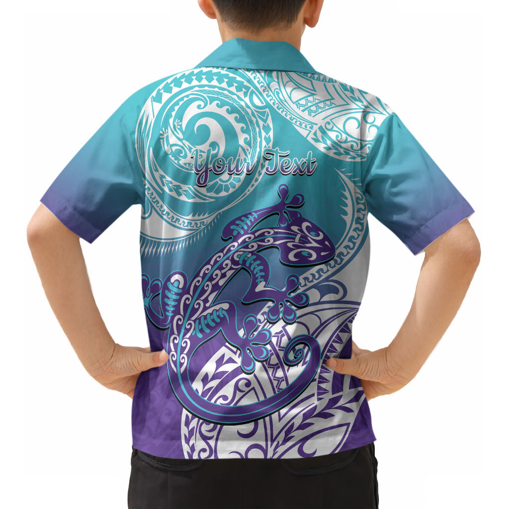 Personalised New Zealand Suicide Prevention Month Kid Hawaiian Shirt You Matter NZ Fern With Maori Koru Lizard