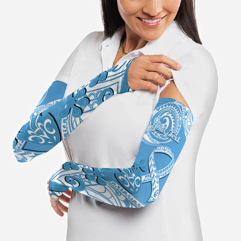 Personalised New Zealand Autism Support Arm Sleeves NZ Fern With Maori Koru Lizard