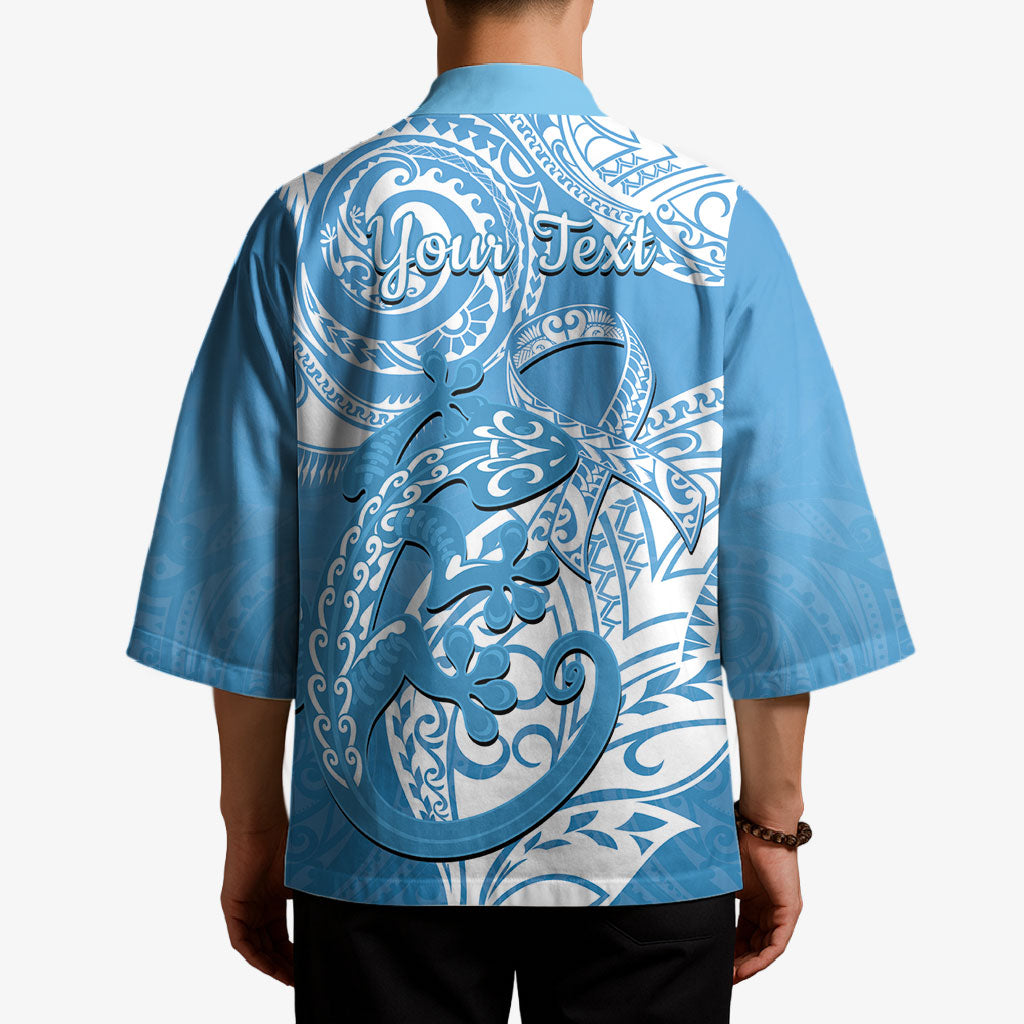 Personalised New Zealand Autism Support Kimono NZ Fern With Maori Koru Lizard