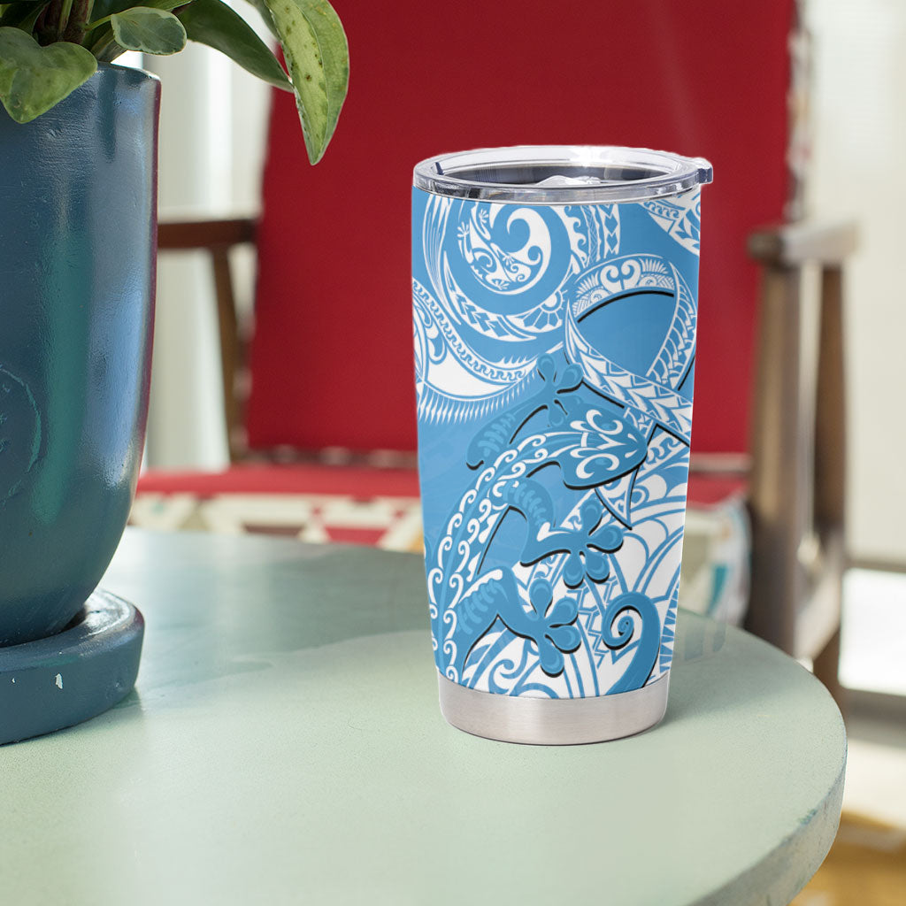 New Zealand Autism Support Tumbler Cup NZ Fern With Maori Koru Lizard