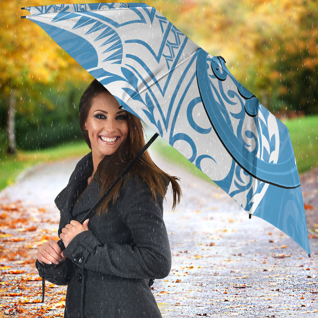 Personalised New Zealand Autism Support Umbrella NZ Fern With Maori Koru Lizard