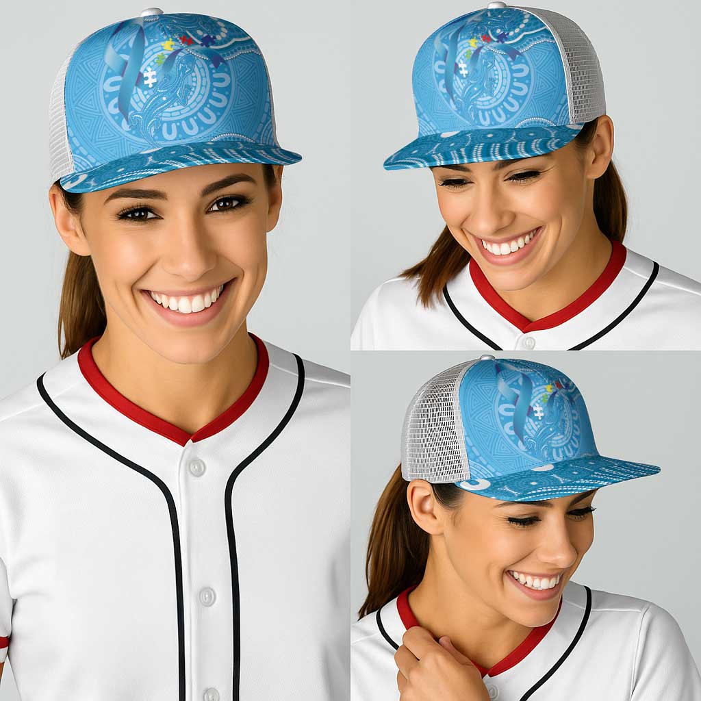 Australia Indigenous Baseball Net Cap Blue Ribbon Lizards Autism Support