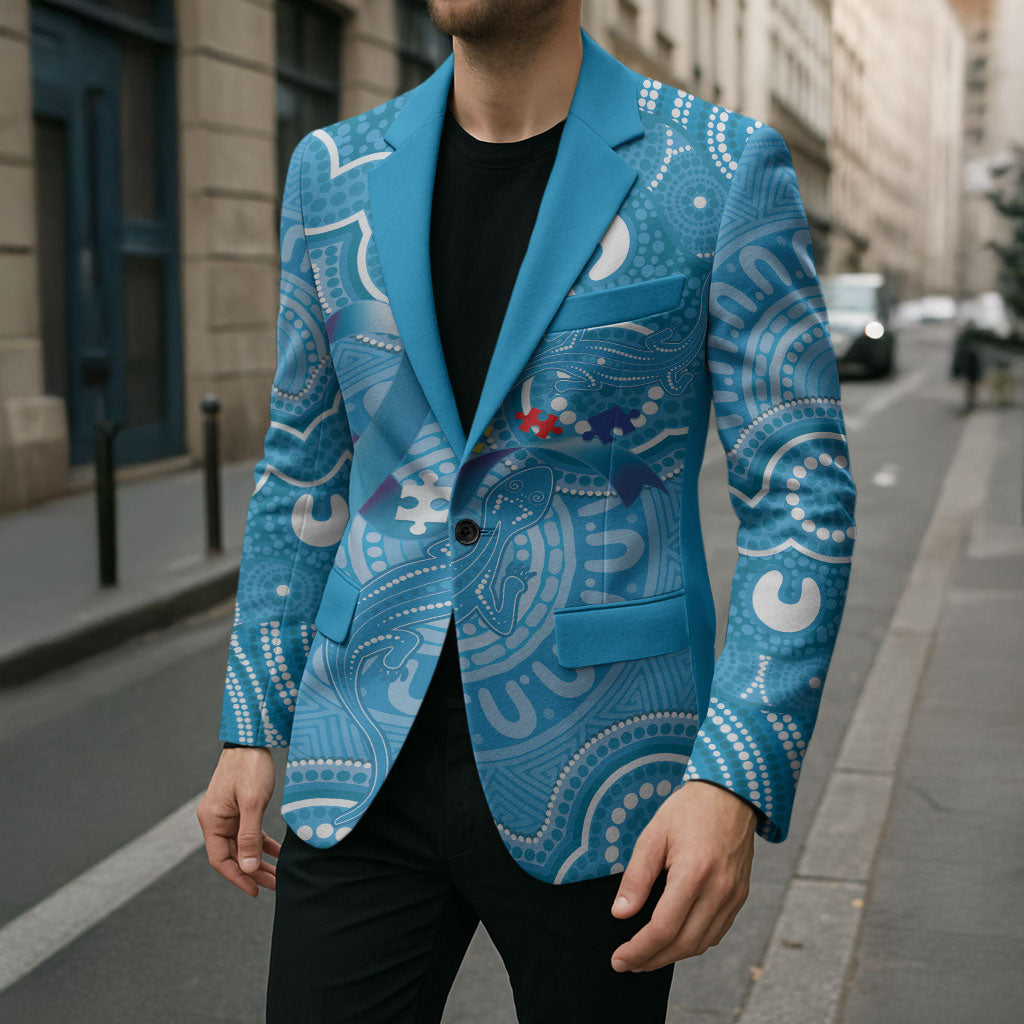 Australia Indigenous Blazer Blue Ribbon Lizards Autism Support
