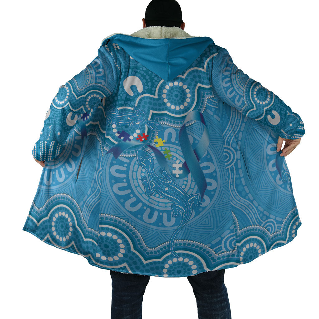 Australia Indigenous Cloak Blue Ribbon Lizards Autism Support