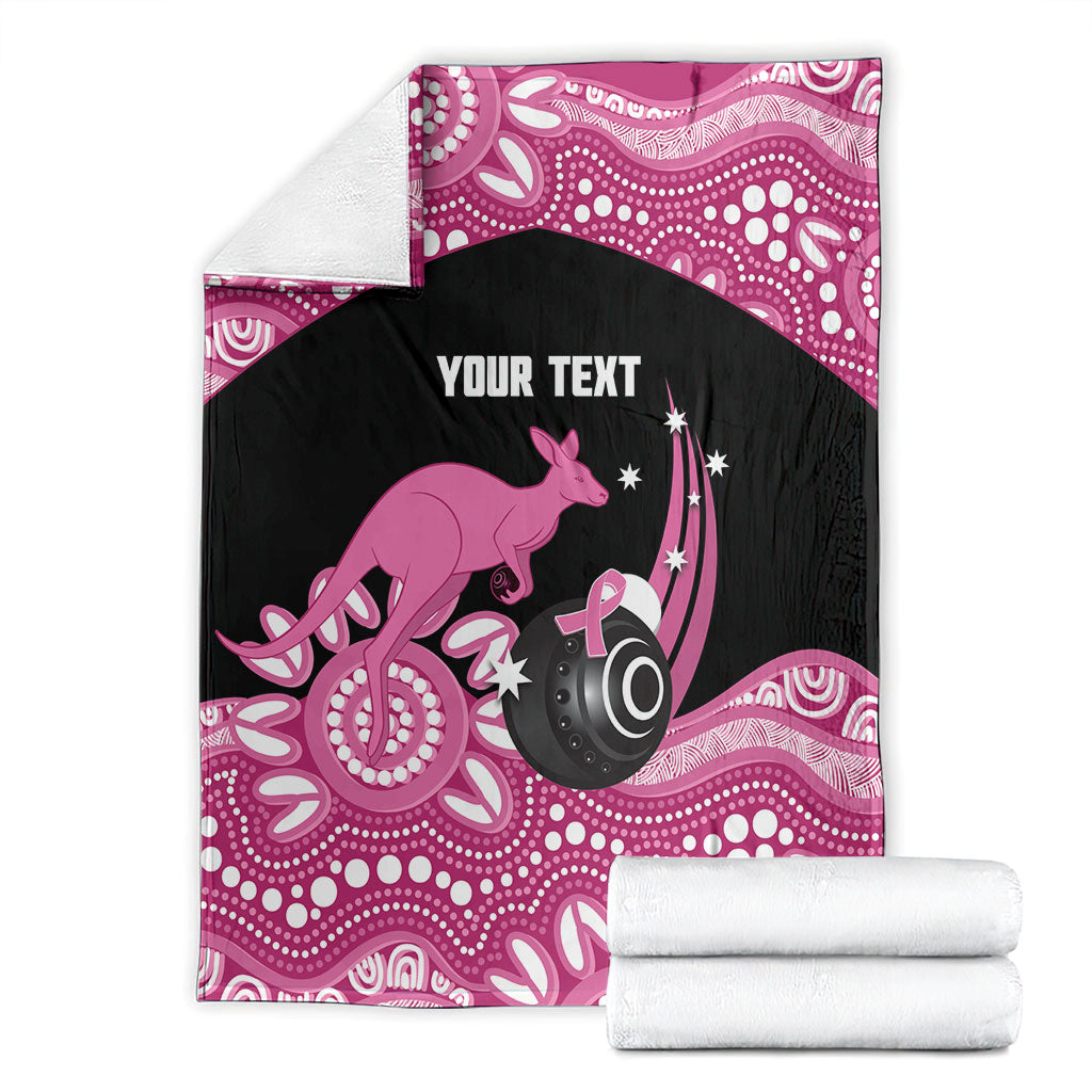 Bowls Australia Breast Cancer Custom Blanket Think Pink Aboriginal Art