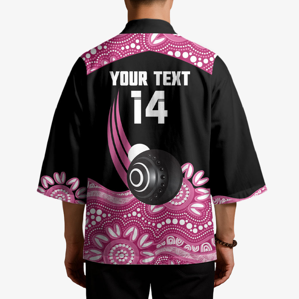 Bowls Australia Breast Cancer Custom Kimono Think Pink Aboriginal Art