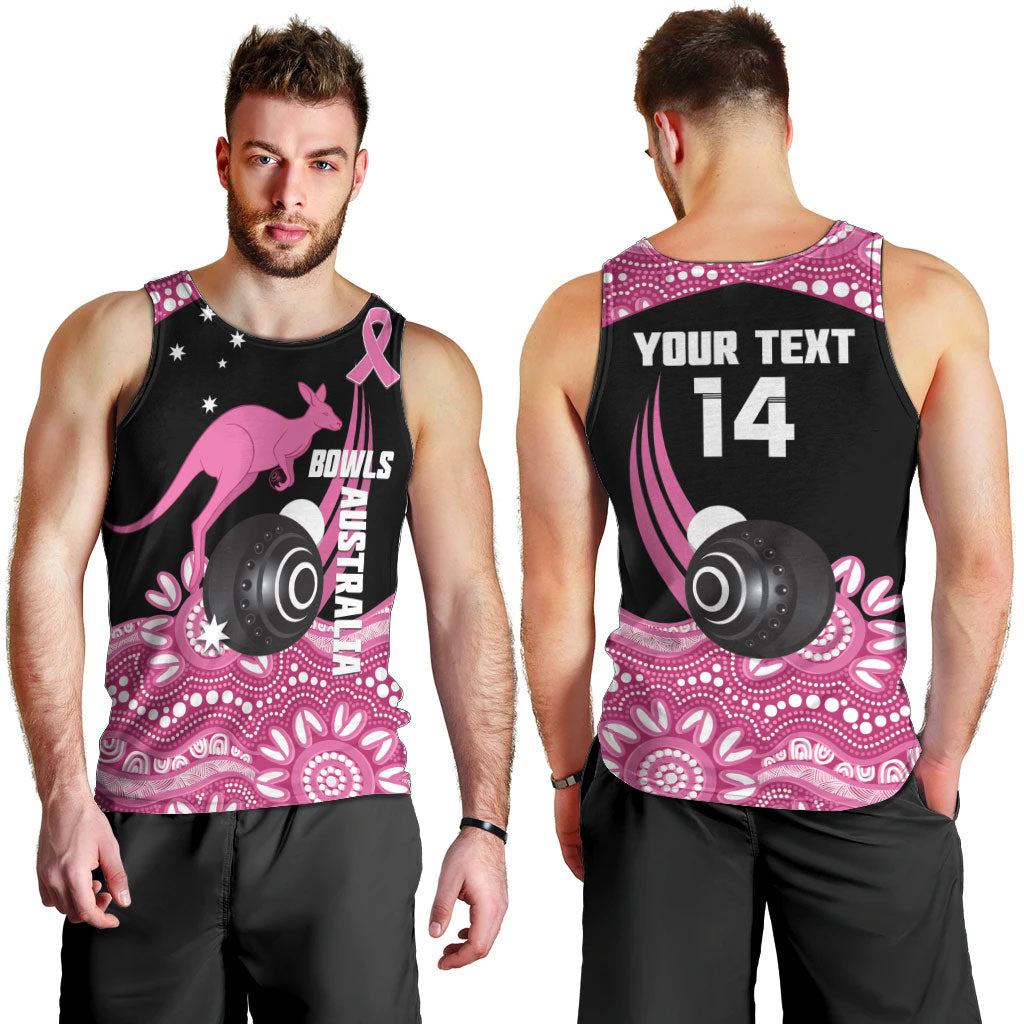 Bowls Australia Breast Cancer Custom Men Tank Top Think Pink Aboriginal Art