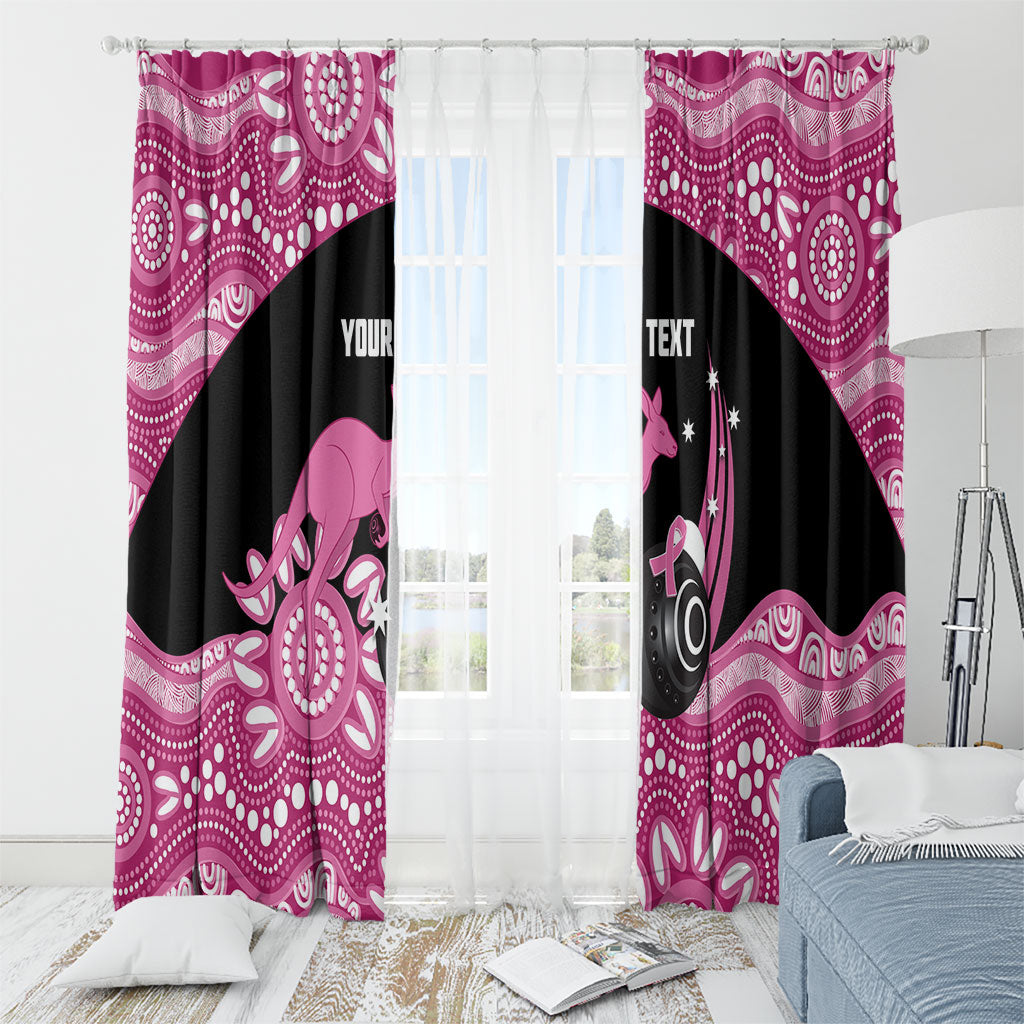 Bowls Australia Breast Cancer Custom Window Curtain Think Pink Aboriginal Art