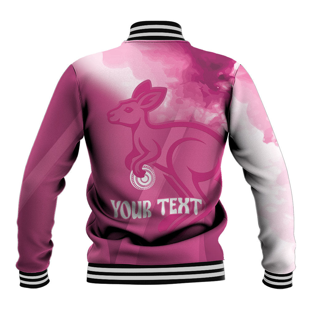 Bowls Australia Breast Cancer Personalised Baseball Jacket Aussie Kangaroo Marble Sporty
