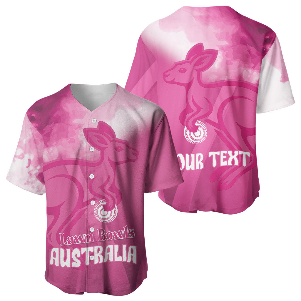 Bowls Australia Breast Cancer Personalised Baseball Jersey Aussie Kangaroo Marble Sporty