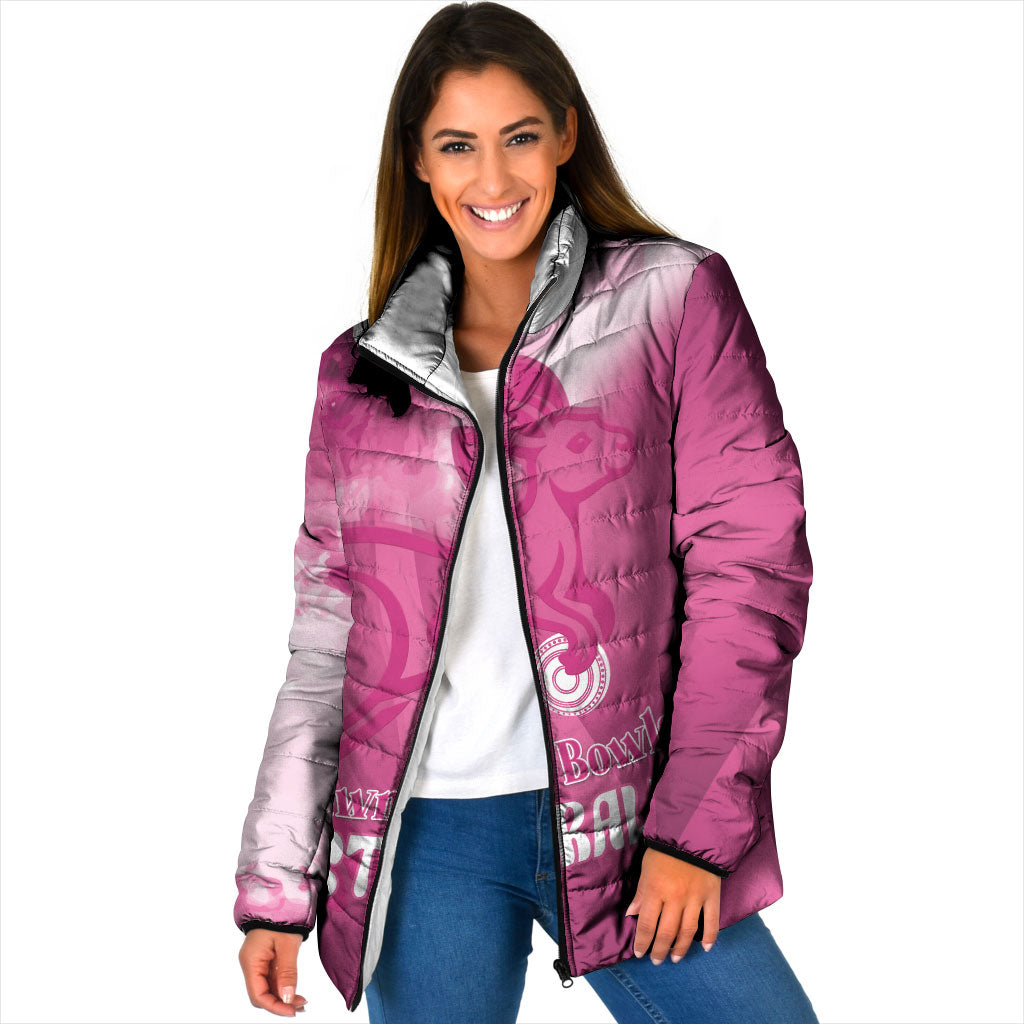 Bowls Australia Breast Cancer Personalised Padded Jacket Aussie Kangaroo Marble Sporty