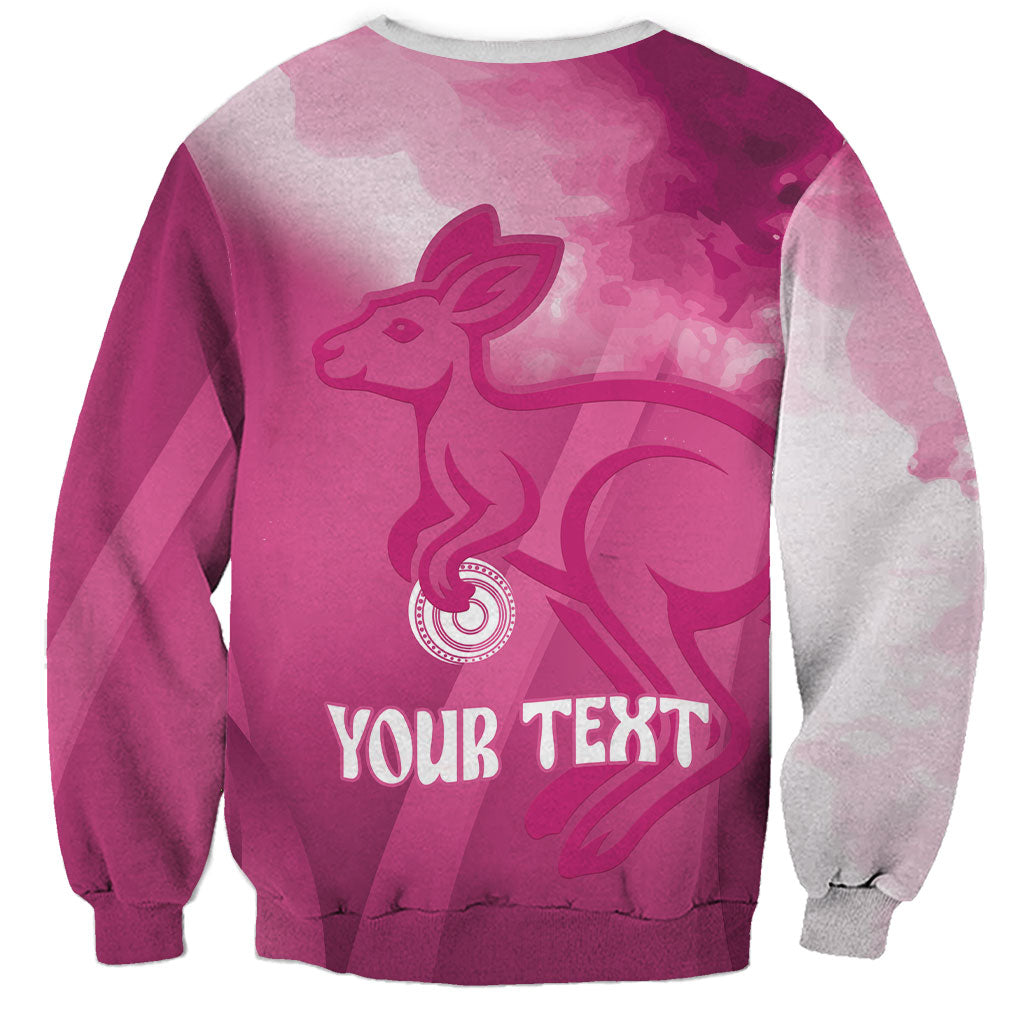 Bowls Australia Breast Cancer Personalised Sweatshirt Aussie Kangaroo Marble Sporty