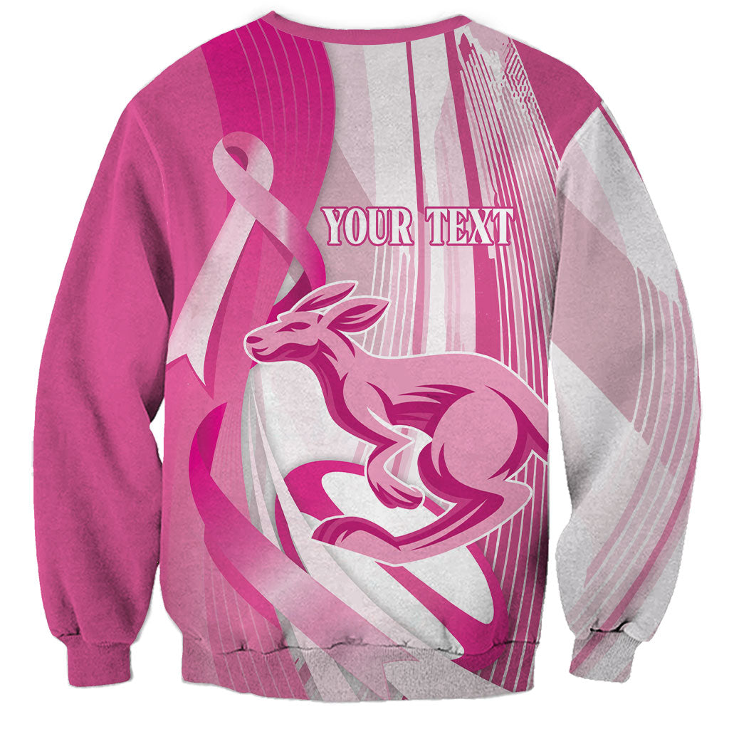 Australia Rugby Breast Cancer Personalised Sweatshirt Brave Strong Pink Ribbon Sporty Style
