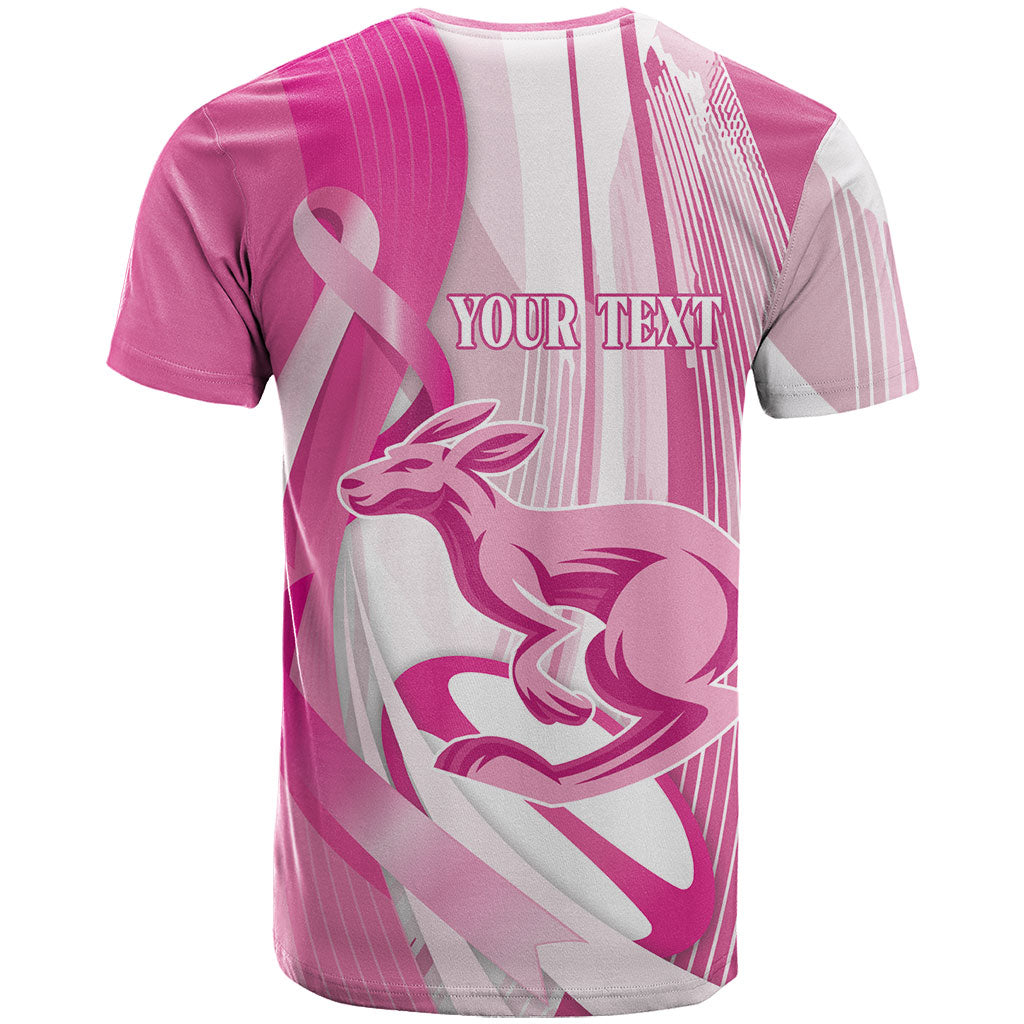 Australia Rugby Breast Cancer Personalised T Shirt Brave Strong Pink Ribbon Sporty Style