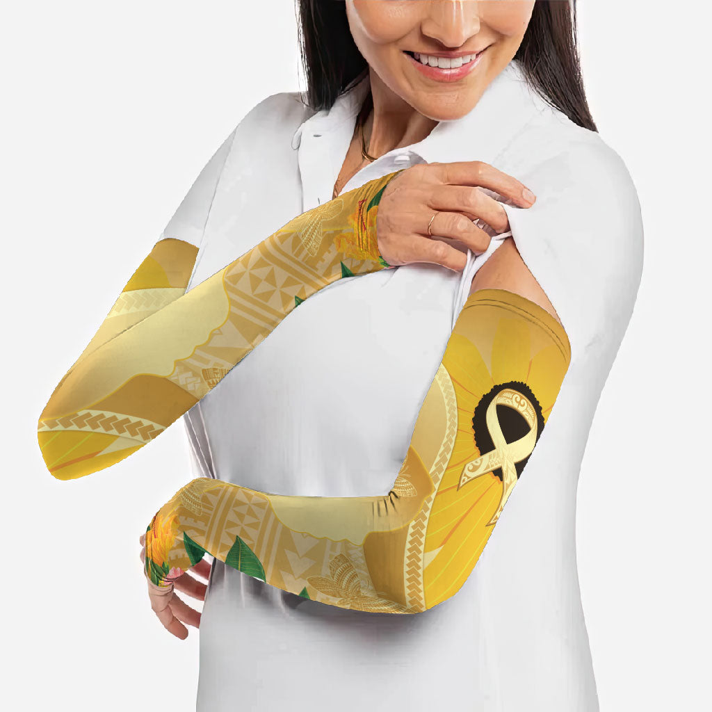 Polynesia Childhood Cancer Support Arm Sleeves Be Bold Go Gold Polynesian Art