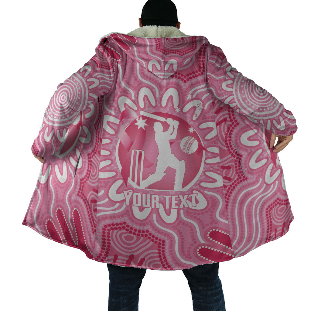 Australia Cricket Breast Cancer Personalised Cloak Pink Ribbon Aboriginal Art