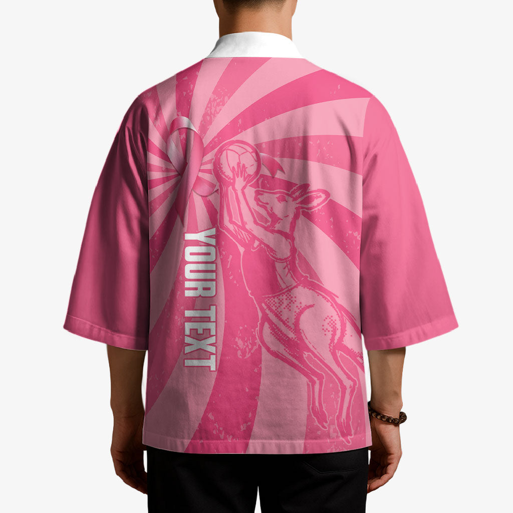 Australia Netball Breast Cancer Personalised Kimono Aussie Kangaroo Together We Can